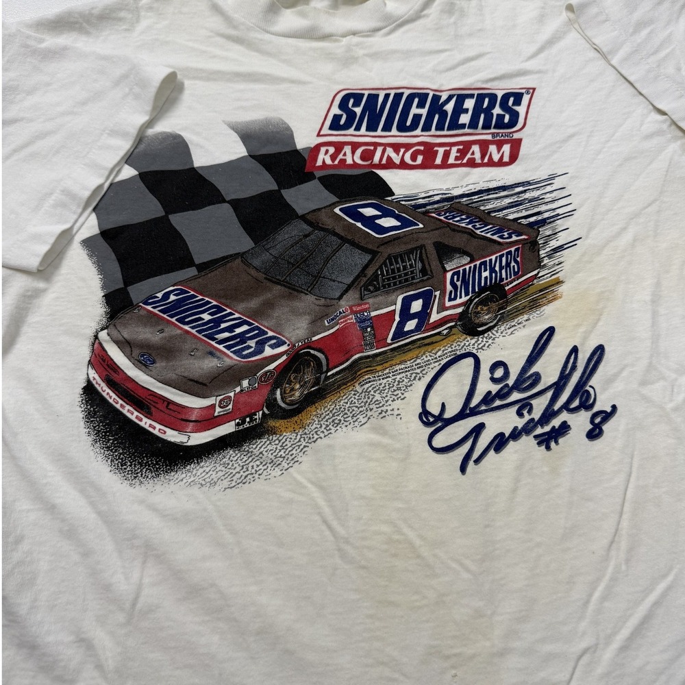 Vintage Snickers Racing Team Nascar T Shirt Dale Earnhardt Signed Graphic Tee